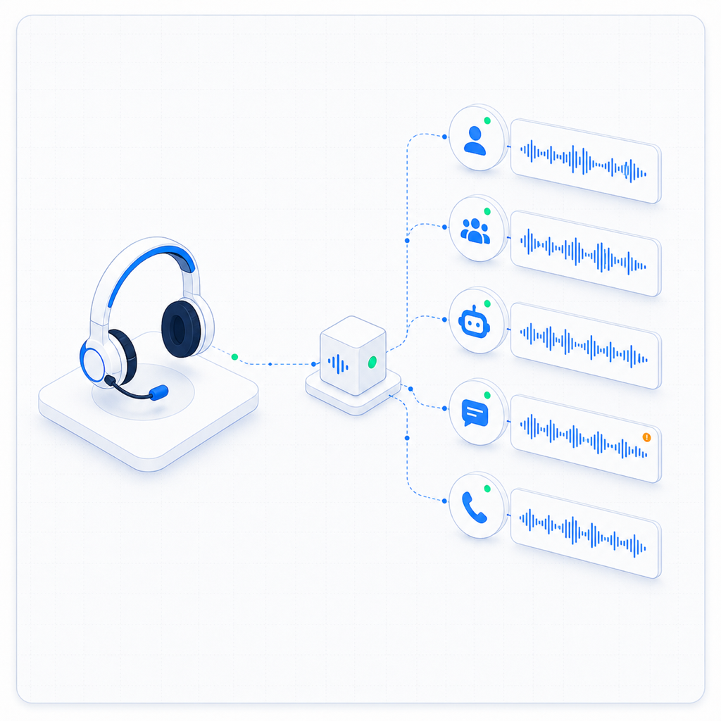 AI 콜센터 음파 라우팅 일러스트