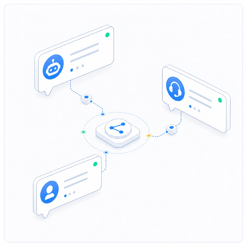AI 챗봇 데이터 흐름 일러스트